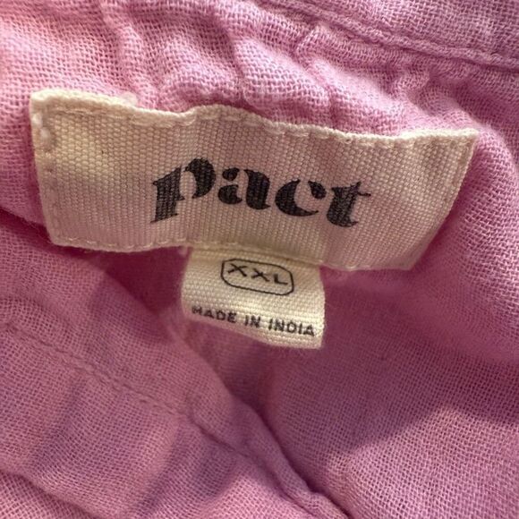 Pact Pink Organic Crinkle Cotton Polo Neck Tunic Size XXL - Picture 5 of 7